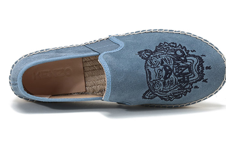 (W) Kenzo Tiger Embroidery Velvet Loafers 'Glacier Blue' 圖 5
