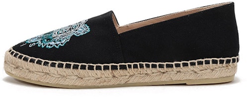 (Women) Kenzo Tiger Embroidery Woven Hemp Fisherman Shoes 'Black' FA62ES180F70-99 (Women) Kenzo Tiger Embroidery Woven Hemp Fisherman Shoes 'Black' FA62ES180F70-99