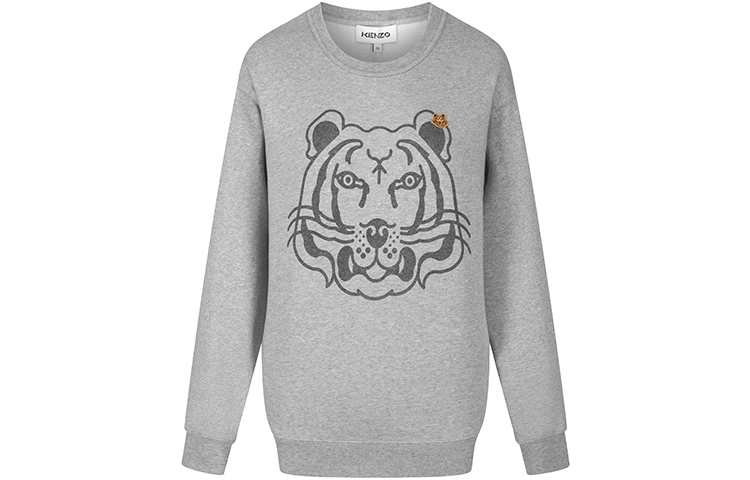 (Women) KENZO Tiger Head Print Sweatshirt Grey FW21. FB62SW8314MO-94