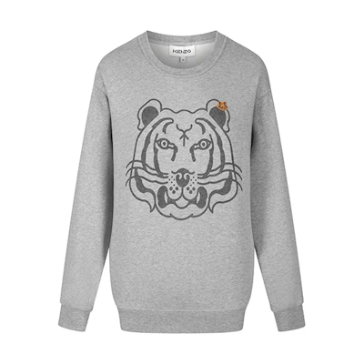 (Women) KENZO Tiger Head Print Sweatshirt Grey FW21. FB62SW8314MO-94