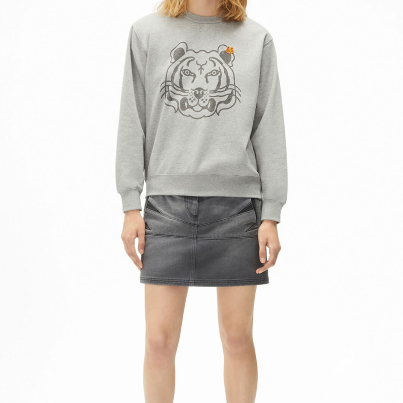 Purchase (W) Sudadera Gris con Estampado de Cabeza de Tigre KENZO FW21. FB62SW8314MO-94