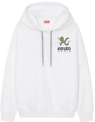 (Women) KENZO Tiger Tail FW22 White Embroidered Logo Hoodie. FC62SW0144MF-01 Buy (Women) KENZO Tiger Tail FW22 White Embroidered Logo Hoodie. FC62SW0144MF-01