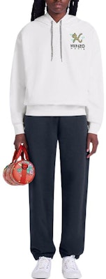 (Women) KENZO Tiger Tail FW22 White Embroidered Logo Hoodie. FC62SW0144MF-01 Shop (Women) KENZO Tiger Tail FW22 White Embroidered Logo Hoodie. FC62SW0144MF-01