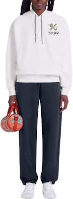 (Women) KENZO Tiger Tail FW22 White Embroidered Logo Hoodie. FC62SW0144MF-01 Purchase (Women) KENZO Tiger Tail FW22 White Embroidered Logo Hoodie. FC62SW0144MF-01