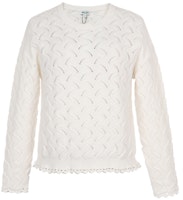 (Women) KENZO White Floral Knit Crewneck Sweater FA52PU513823-02 (Women) KENZO White Floral Knit Crewneck Sweater FA52PU513823-02