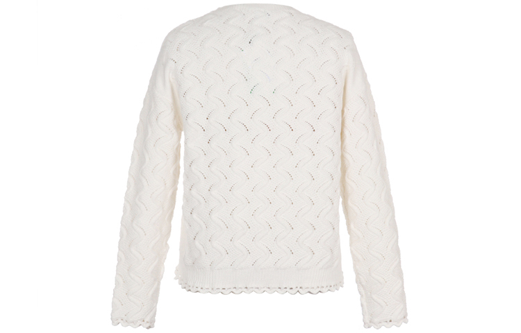 Lookbook (W) KENZO Baju Sejuk Crewneck Rajut Putih Motif Bunga FA52PU513823-02