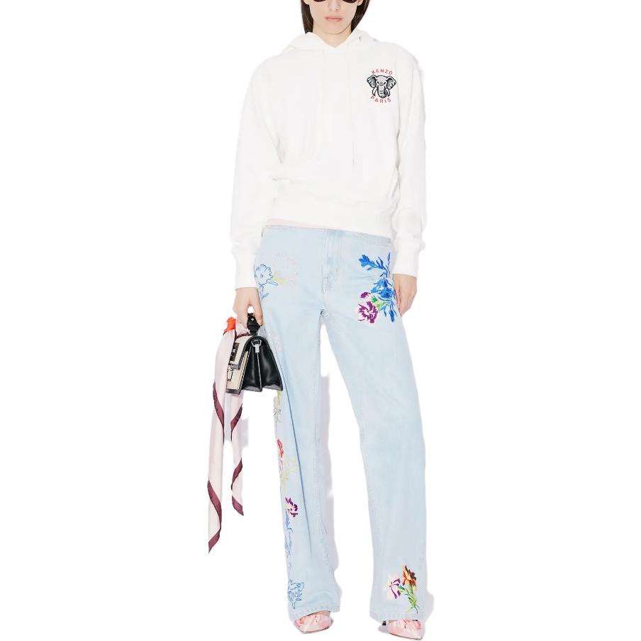 Lookbook (W) Kenzo 白色连帽衫 字母图案印花 FE52SW1384MF-02