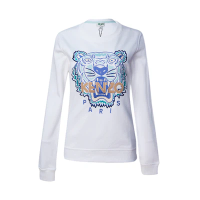 (Women) KENZO White Tiger Head Crewneck Sweatshirt FA52SW7194U9-01