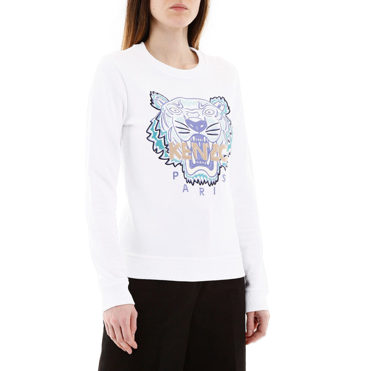 Purchase (W) KENZO 화이트 타이거 헤드 크루넥 스웨트셔츠 FA52SW7194U9-01