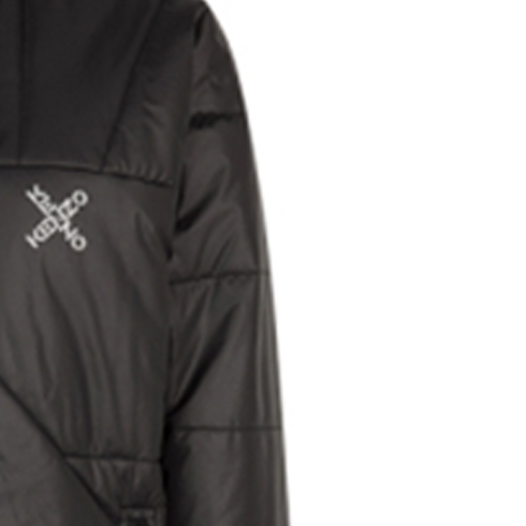 Sizing (W) 겐조 겨울 블랙 다운 재킷 미니멀리스트 스탠드 칼라. FB62OU065565-99