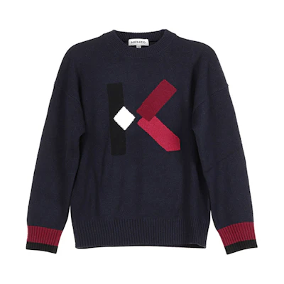(Women) KENZO Wool Crewneck Sweater Navy Blue FA62PU5353LD-76