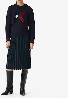 (W) KENZO ウール クルーネックセーター ネイビーブルー FA62PU5353LD-76 Shop (W) KENZO ウール クルーネックセーター ネイビーブルー FA62PU5353LD-76