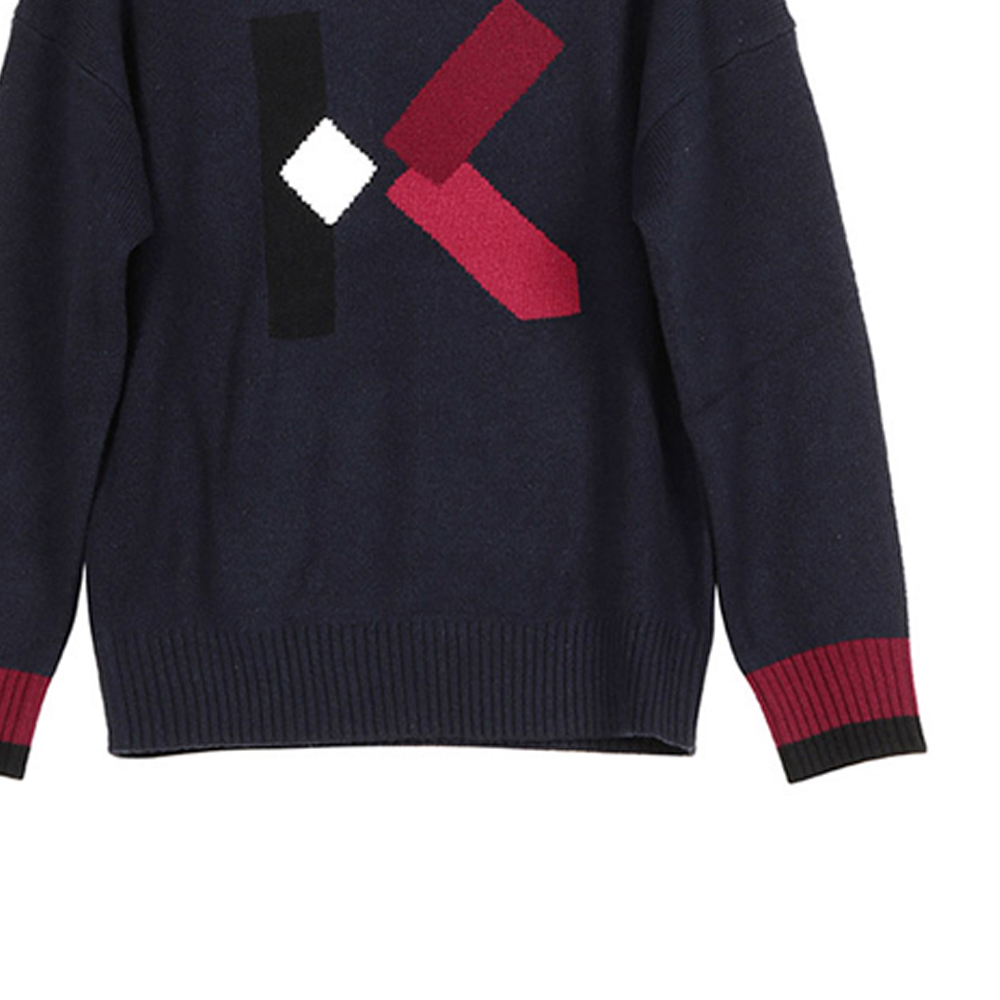 Sizing (W) KENZO ウール クルーネックセーター ネイビーブルー FA62PU5353LD-76