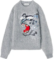 (Women) KENZO x Kansai Yamamoto Grey Tiger Graphic Wool Sweater SS21 FB52PU5423AE-95 (Women) KENZO x Kansai Yamamoto Grey Tiger Graphic Wool Sweater SS21 FB52PU5423AE-95