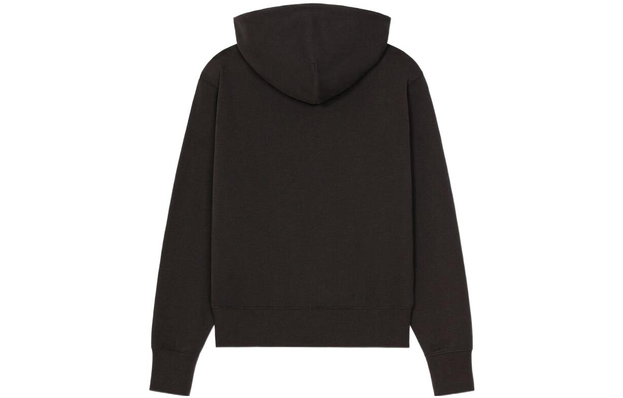 Lookbook (W) KENZO x Nigo 秋冬22 黑色連帽衫 刺繡波克花標誌。 FC62SW0154MF-99J