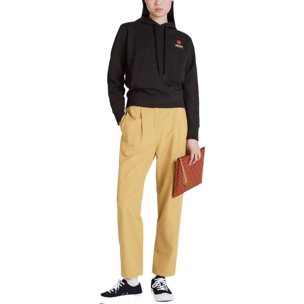 Shop (W) KENZO x Nigo 秋冬22 黑色連帽衫 刺繡波克花標誌。 FC62SW0154MF-99J