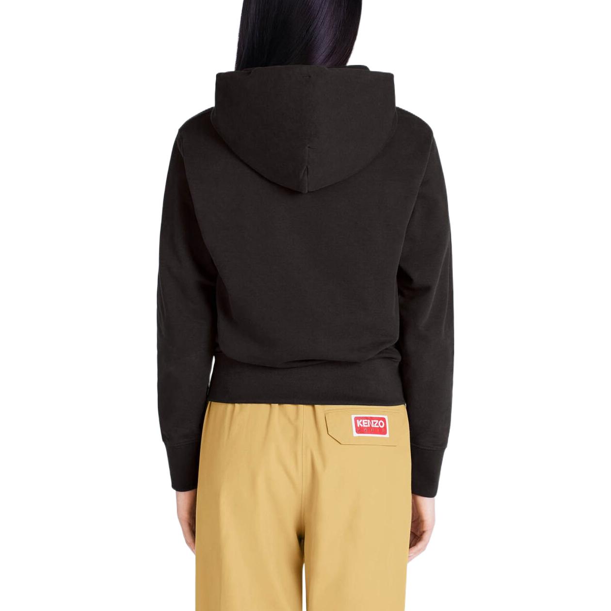 Sizing (W) KENZO x Nigo 秋冬22 黑色連帽衫 刺繡波克花標誌。 FC62SW0154MF-99J