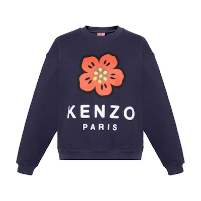 (Women) KENZO Nigo FW22 Blue Boke Flower Logo Print Crewneck Sweatshirt FC62SW0114ME-77