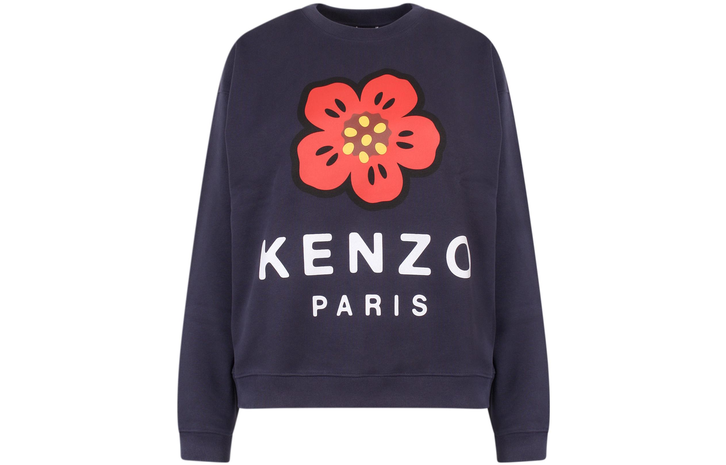 Order (Women) KENZO x Nigo FW22  Blue Boke Flower Logo Print Crewneck Sweatshirt FC62SW0114ME-77