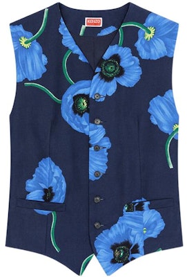 (W) ケンゾー x ニゴ FW22 ブルーフラワープリントベスト ポピーシリーズ FC62GI0029T1-77 Order (W) ケンゾー x ニゴ FW22 ブルーフラワープリントベスト ポピーシリーズ FC62GI0029T1-77