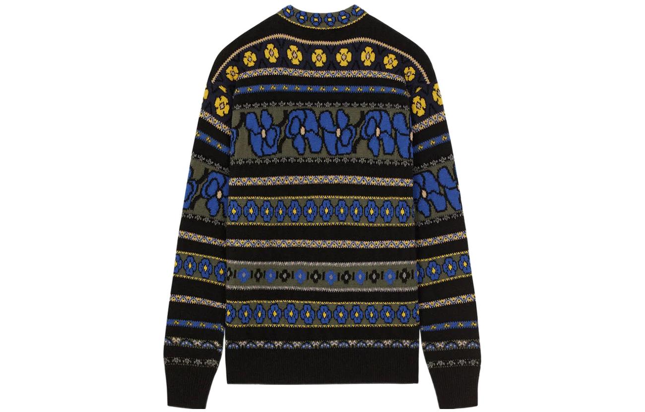 Lookbook (W) KENZO x Nigo FW22 几何条纹提花圆领毛衣 蓝色 FC62PU3203CI-71