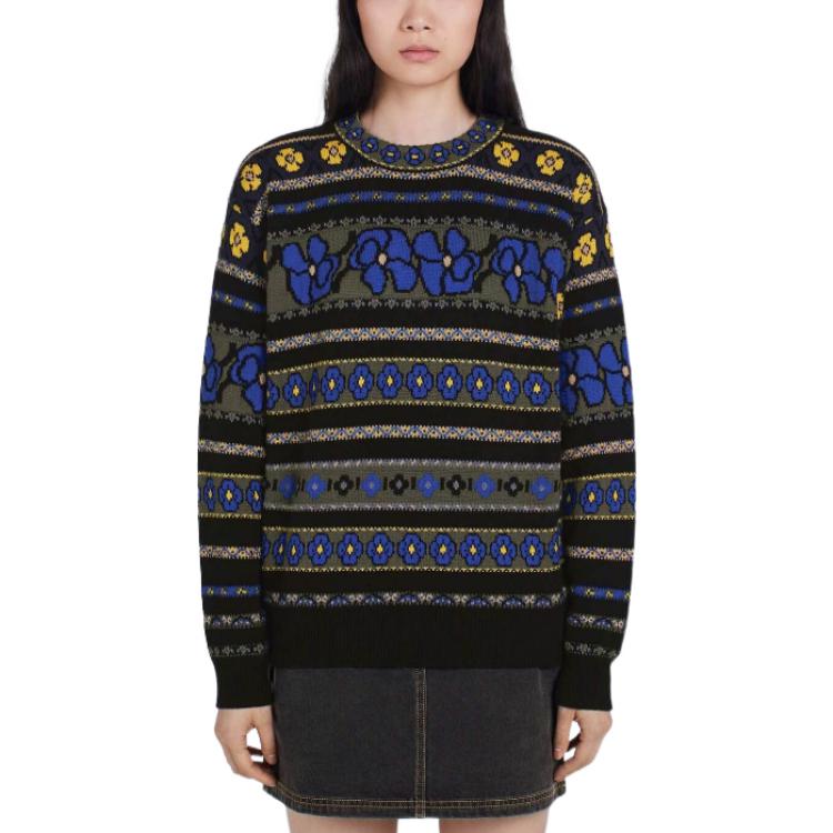 Details for (W) KENZO x Nigo FW22 几何条纹提花圆领毛衣 蓝色 FC62PU3203CI-71