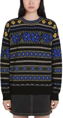 (W) KENZO x Nigo FW22 几何条纹提花圆领毛衣 蓝色 FC62PU3203CI-71 Details for (W) KENZO x Nigo FW22 几何条纹提花圆领毛衣 蓝色 FC62PU3203CI-71