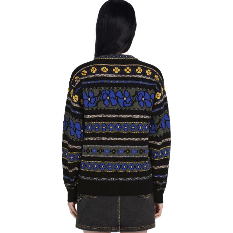 Sizing (W) KENZO x Nigo FW22 几何条纹提花圆领毛衣 蓝色 FC62PU3203CI-71