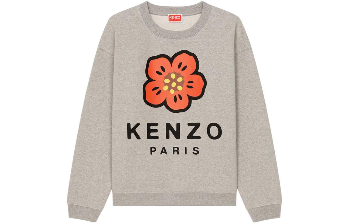 (Women) KENZO x Nigo FW22  Grey Boke Flower Logo Printed Crewneck Sweatshirt. FC62SW0114ME-94