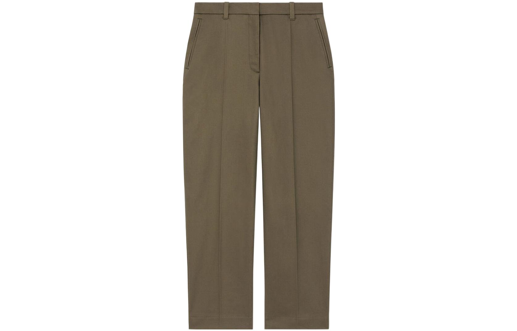 (Women) KENZO x Nigo FW22  Tapered Cropped Casual Pants in Dark Khaki. FC62PA0529RL-51