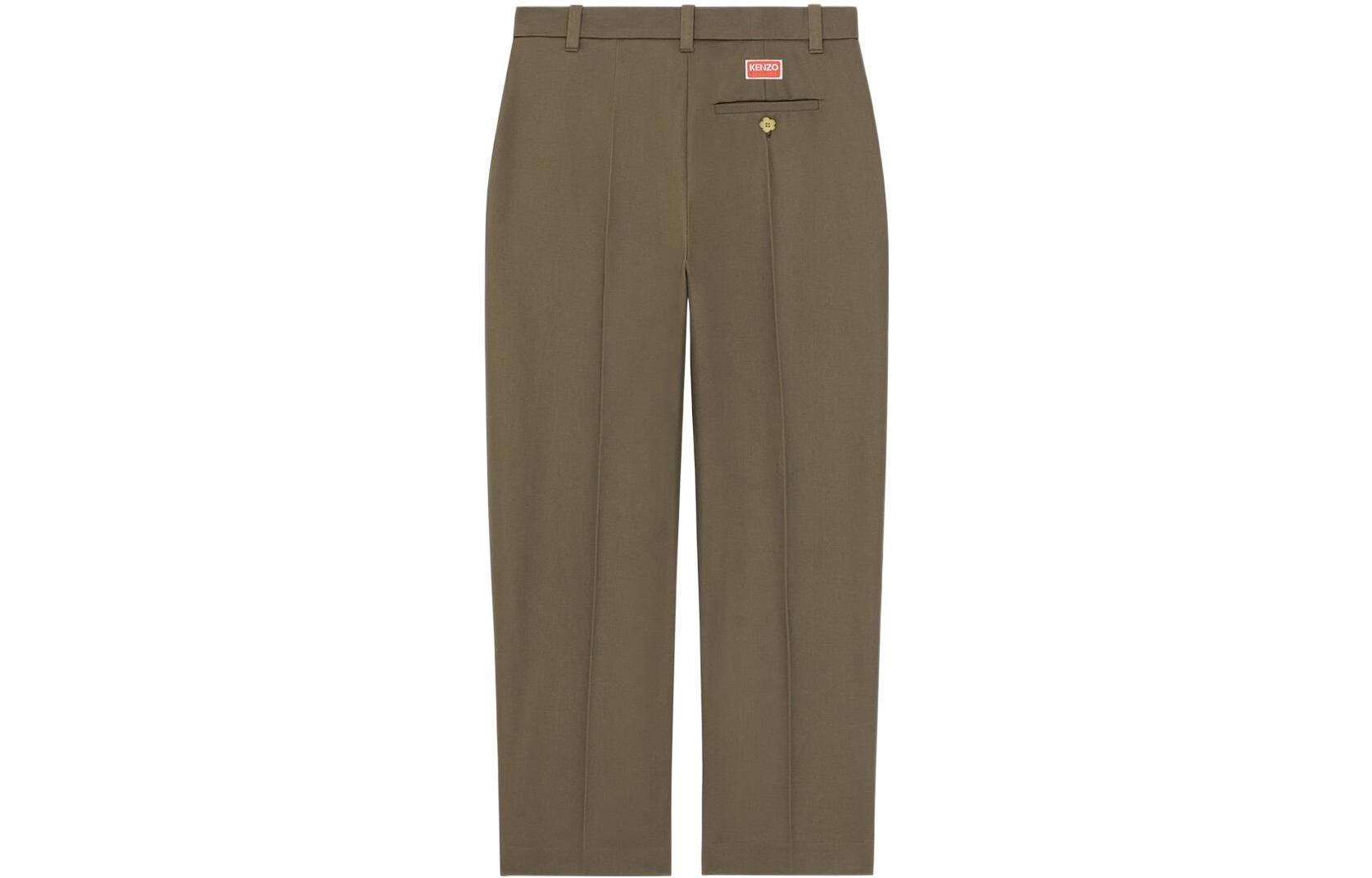 Lookbook (Women) KENZO x Nigo FW22  Tapered Cropped Casual Pants in Dark Khaki. FC62PA0529RL-51