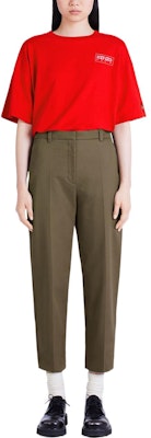 (Women) KENZO x Nigo FW22 Tapered Cropped Casual Pants in Dark Khaki. FC62PA0529RL-51 Shop (Women) KENZO x Nigo FW22 Tapered Cropped Casual Pants in Dark Khaki. FC62PA0529RL-51
