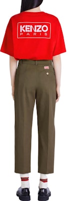 (Women) KENZO x Nigo FW22 Tapered Cropped Casual Pants in Dark Khaki. FC62PA0529RL-51 Purchase (Women) KENZO x Nigo FW22 Tapered Cropped Casual Pants in Dark Khaki. FC62PA0529RL-51