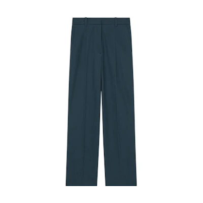 (Women) KENZO Nigo FW22 Tapered Cropped Suit Pants in Navy Blue. FC62PA0529RL-77