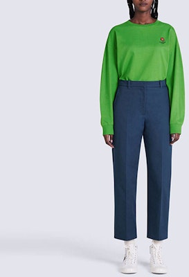 (Women) KENZO x Nigo FW22 Tapered Cropped Suit Pants in Navy Blue. FC62PA0529RL-77 Shop (Women) KENZO x Nigo FW22 Tapered Cropped Suit Pants in Navy Blue. FC62PA0529RL-77