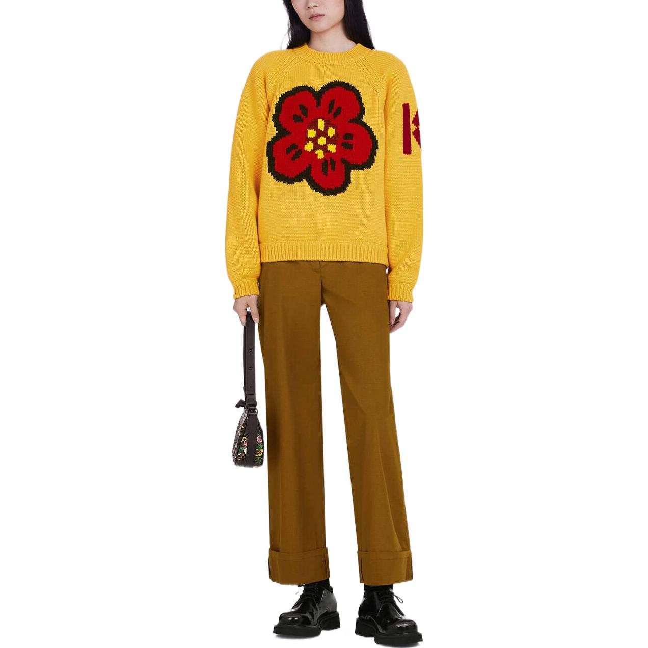 Shop (Women) KENZO x Nigo FW22  University Embroidered Orange Crewneck Sweatshirt FC62PU3213BA-40