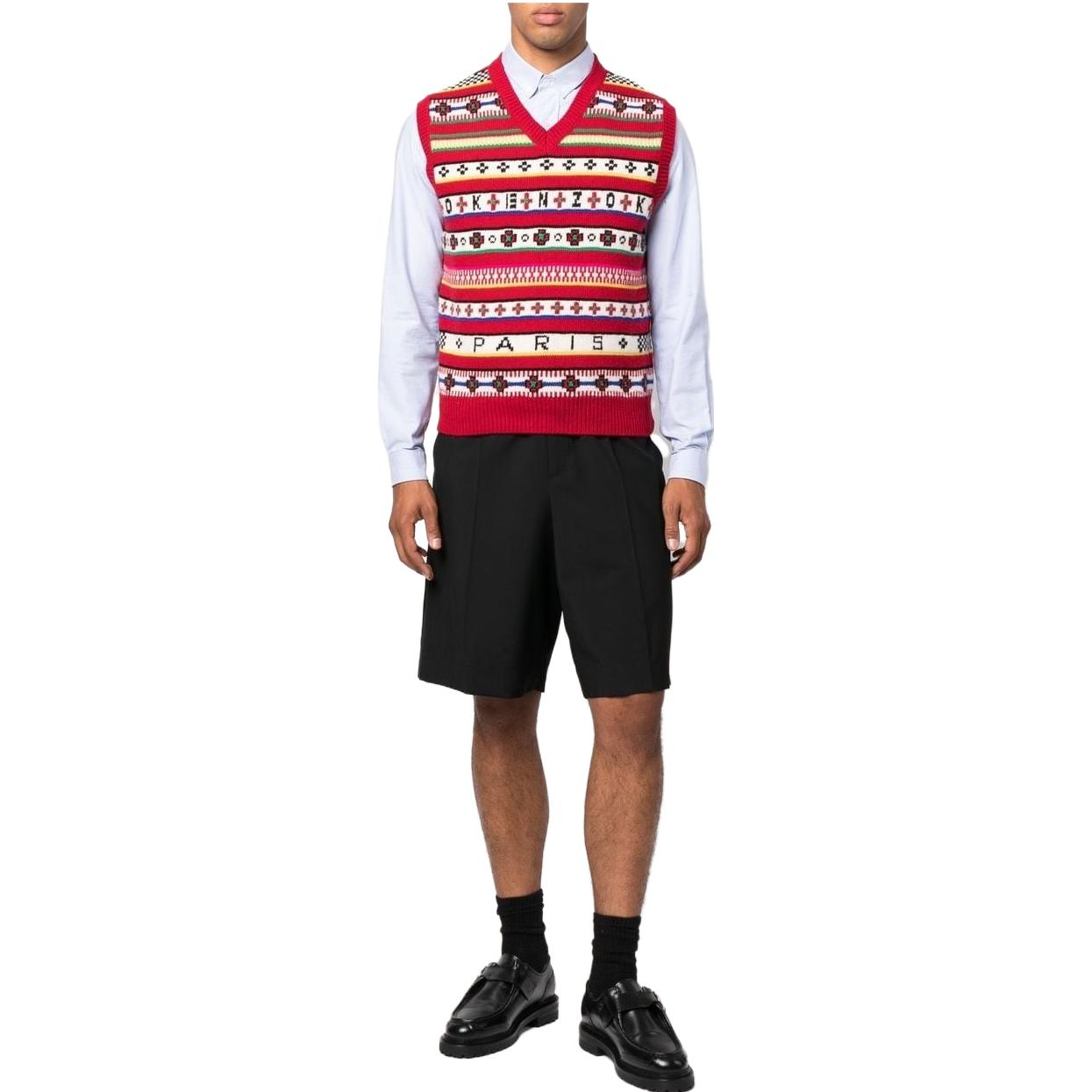 Lookbook (W) KENZO x Nigo FW22 ユニバーシティ Vネック ノースリーブ ベスト レッド. FC65PU3183CH-21