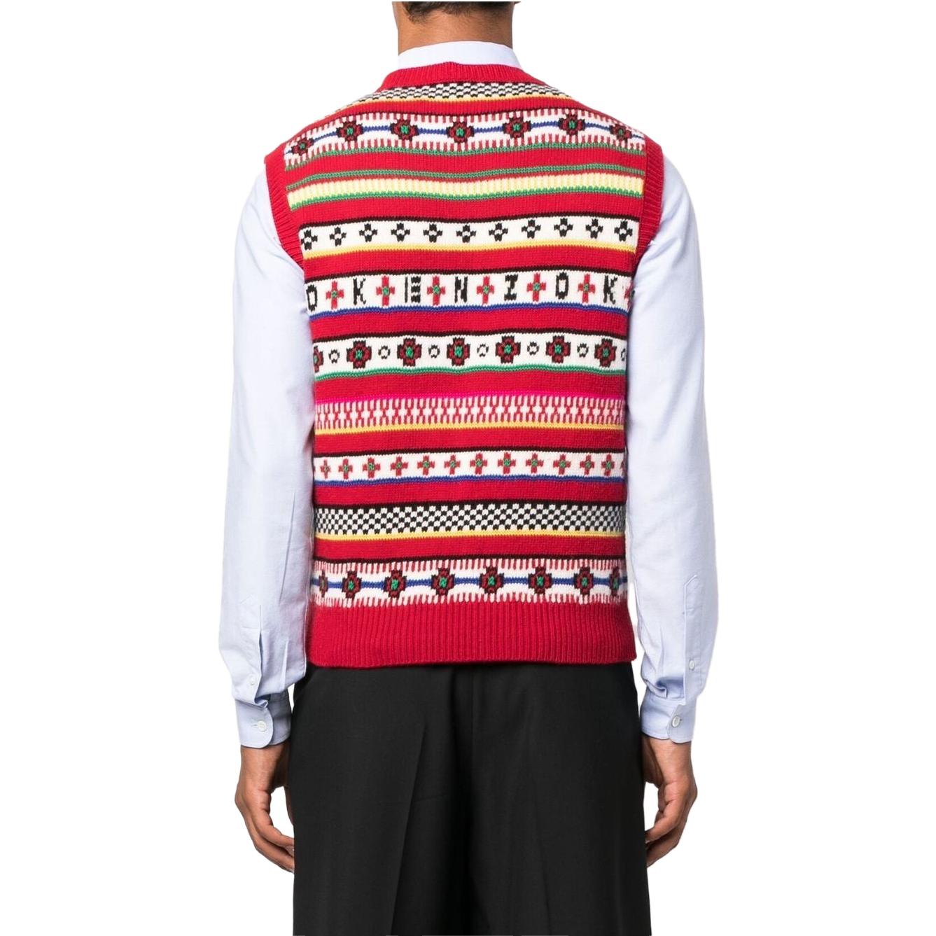 Shop (W) KENZO x Nigo FW22 ユニバーシティ Vネック ノースリーブ ベスト レッド. FC65PU3183CH-21