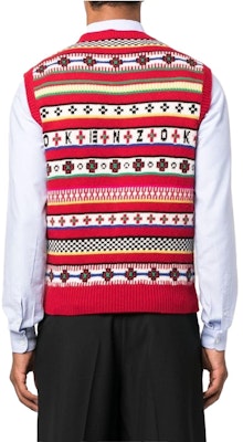 (W) KENZO x Nigo FW22 ユニバーシティ Vネック ノースリーブ ベスト レッド. FC65PU3183CH-21 Shop (W) KENZO x Nigo FW22 ユニバーシティ Vネック ノースリーブ ベスト レッド. FC65PU3183CH-21