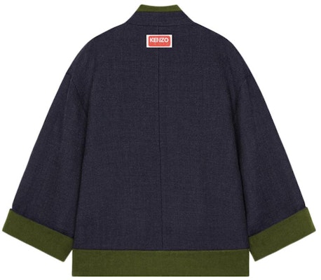 (Women) KENZO x Nigo FW22 East Meets West Patchwork V-Neck Jacket Women’s Blue. FC62MA0569OB-77 Lookbook (Women) KENZO x Nigo FW22 East Meets West Patchwork V-Neck Jacket Women’s Blue. FC62MA0569OB-77