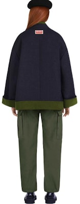 (Women) KENZO x Nigo FW22 East Meets West Patchwork V-Neck Jacket Women’s Blue. FC62MA0569OB-77 Purchase (Women) KENZO x Nigo FW22 East Meets West Patchwork V-Neck Jacket Women’s Blue. FC62MA0569OB-77