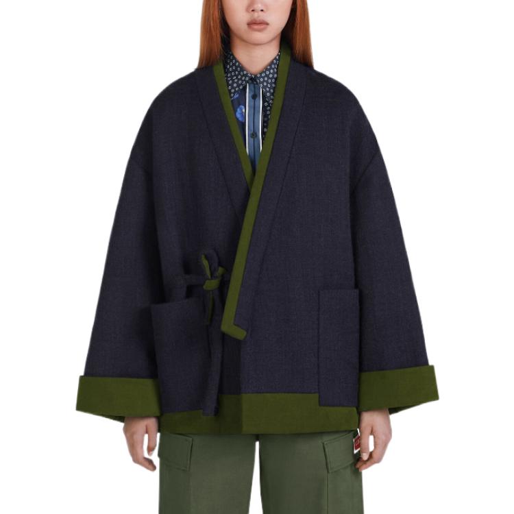 Details for (Women) KENZO x Nigo FW22 East Meets West Patchwork V-Neck Jacket Women’s Blue. FC62MA0569OB-77