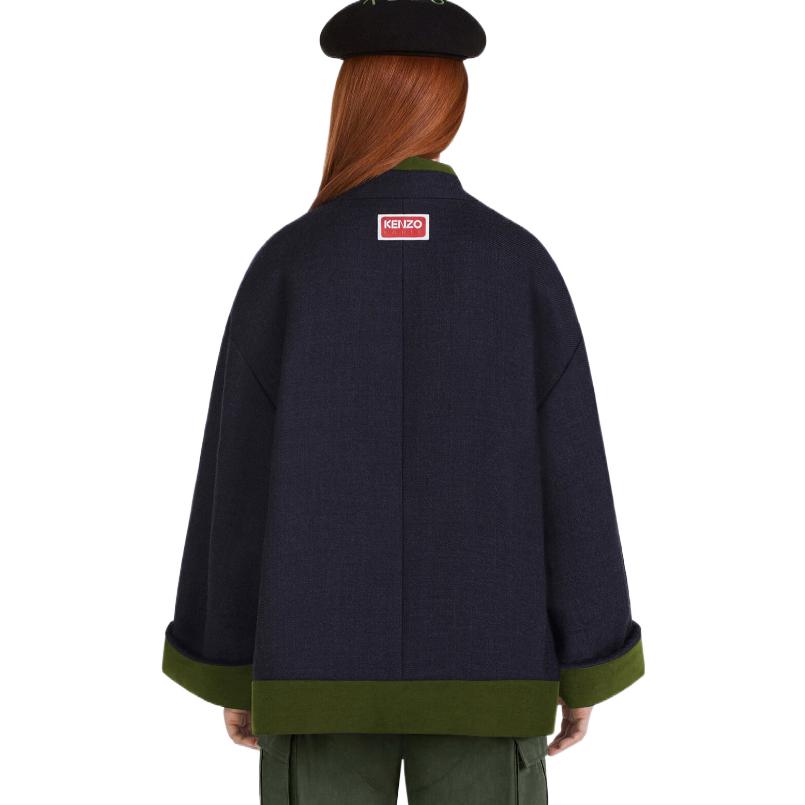 Sizing (Women) KENZO x Nigo FW22 East Meets West Patchwork V-Neck Jacket Women’s Blue. FC62MA0569OB-77