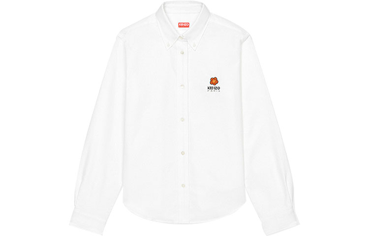 Order (Women) KENZO x Nigo FW22 Floral Logo Print Button-Up Long Sleeve Shirt Women White FD52CH0879LO-01