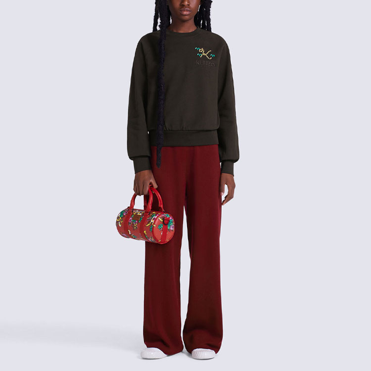 Shop (Women) Kenzo x Nigo FW22 Tiger Tail Logo Embroidered Black Sweatshirt Women FC62SW6584MF-99J