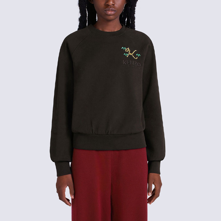 Details for (Women) Kenzo x Nigo FW22 Tiger Tail Logo Embroidered Black Sweatshirt Women FC62SW6584MF-99J