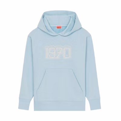 (Women) KENZO Nigo FW22 University Tiger Print Hoodie Light Blue. FC62SW0204MC-64