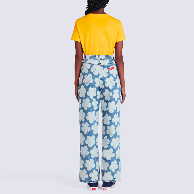 Purchase (Women) KENZO x Nigo HANA DOTS FW22 Printed Straight-Leg Jeans Women Blue FC62DP2029FP67-27