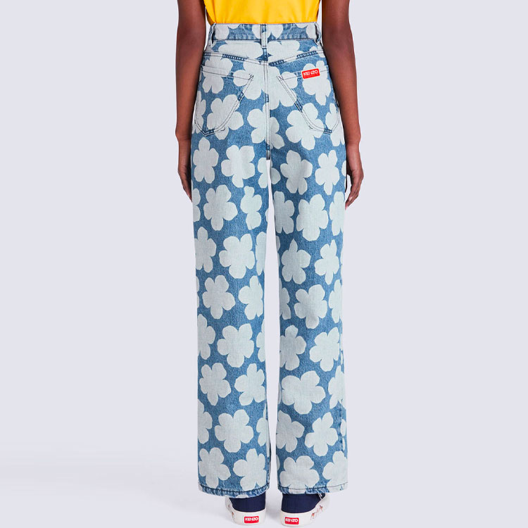 Details for (Women) KENZO x Nigo HANA DOTS FW22 Printed Straight-Leg Jeans Women Blue FC62DP2029FP67-27