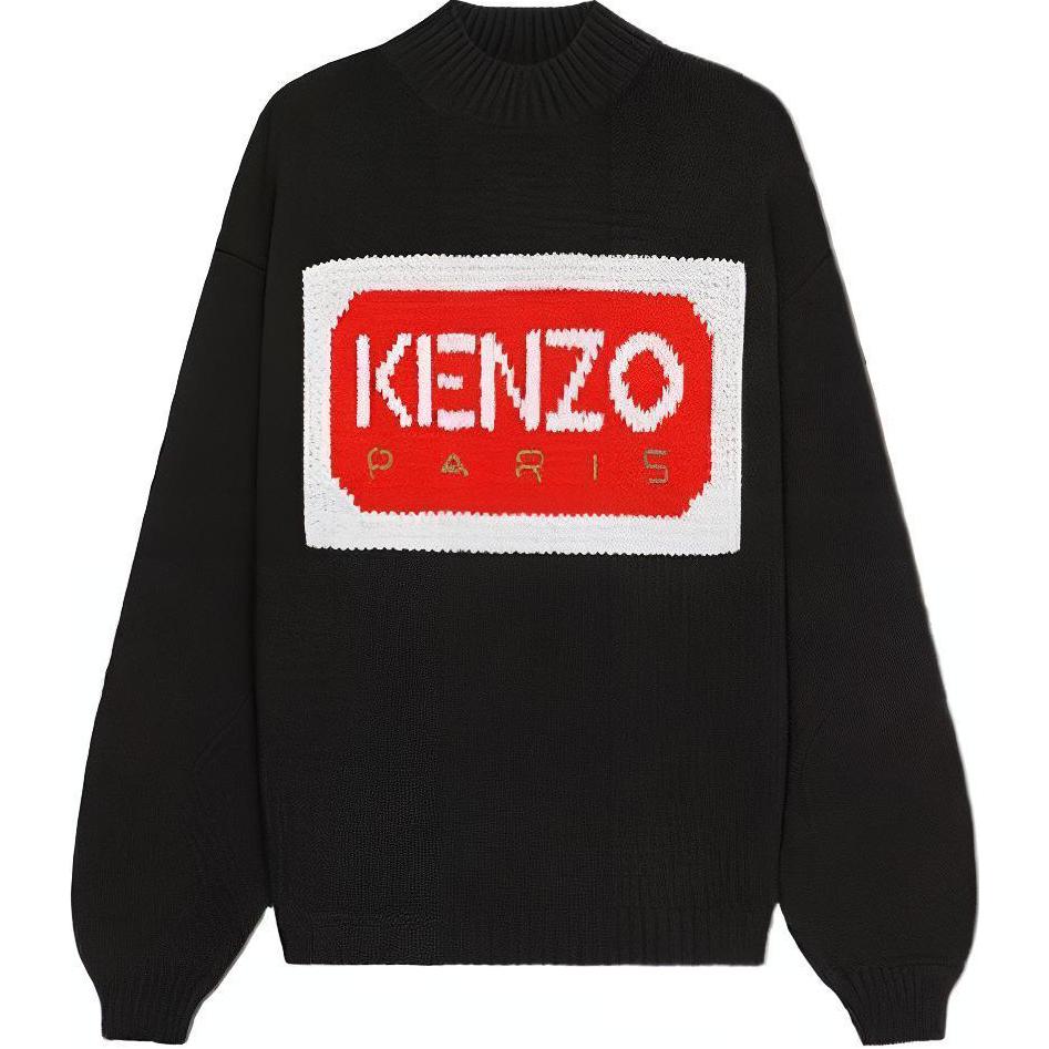 (Women) KENZO x Nigo SS23  Black Logo Jacquard Knit Pullover Sweater. FD52PU3853LA-99J